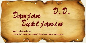 Damjan Dupljanin vizit kartica